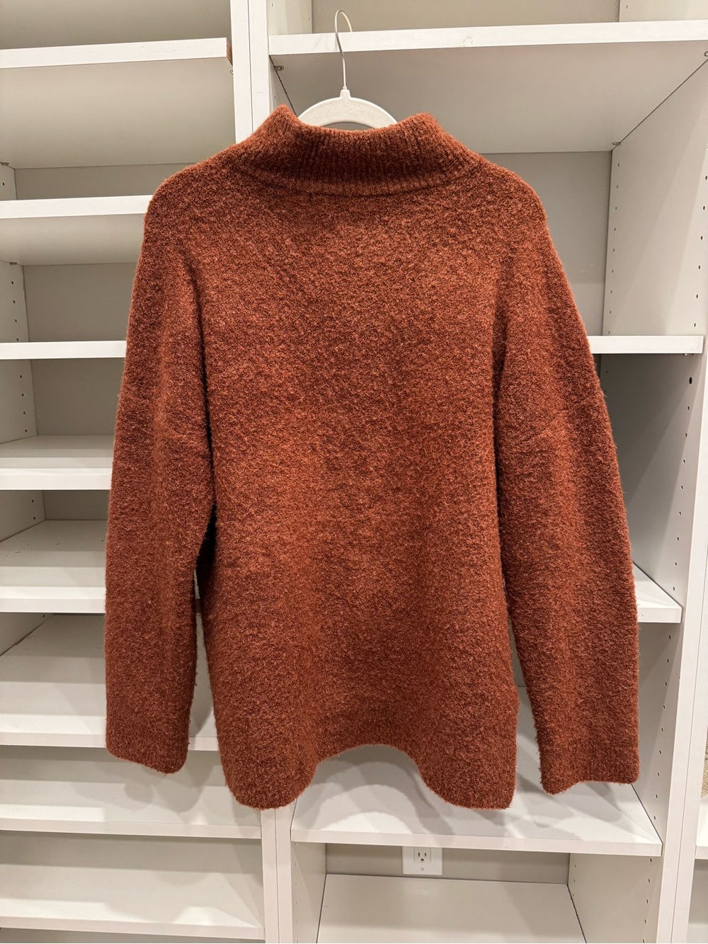 Abercrombie & Fitch Cozy Knit Cowl Neck Brown Rust Sweater Tunic, Size M